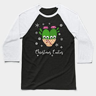 Christmas Cactus - Cacti Couple In Christmas Candy Cane Bowl Baseball T-Shirt